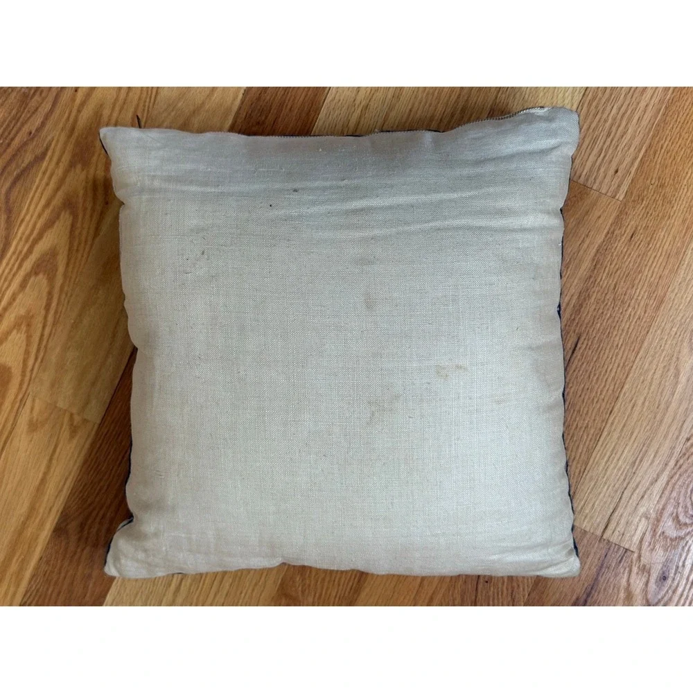 Set of 4 Vintage Crewel Embroidered Throw Pillows Birds Florals Cottagecore